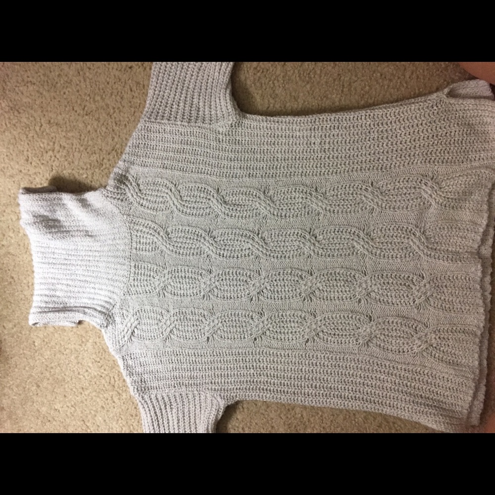 Gray turtleneck sweater